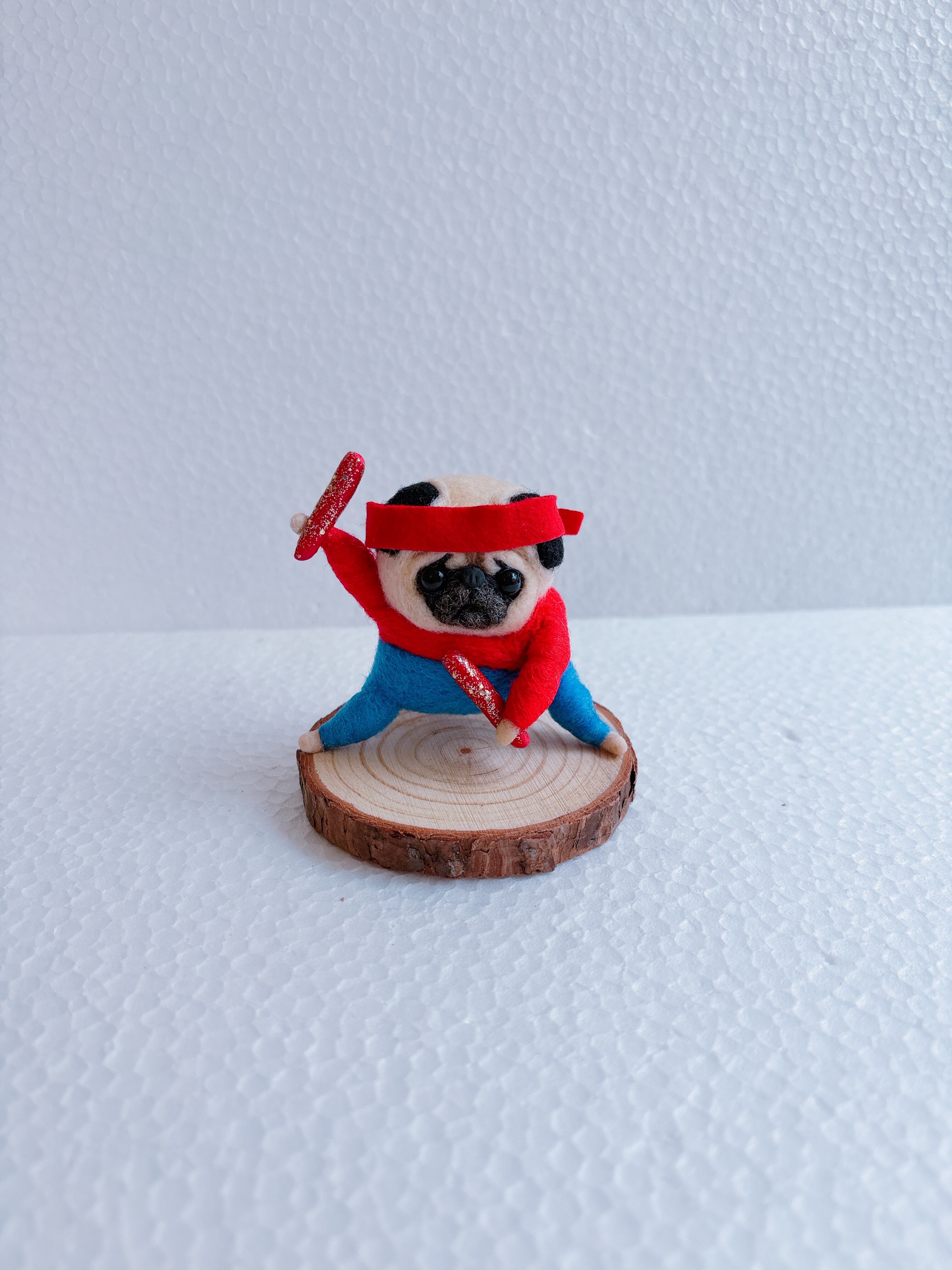 羊毛フェルト　　カフェパグさん りゅうざき煌也 ☆羊毛フェルト☆ #タマザラシの日 に新色の色