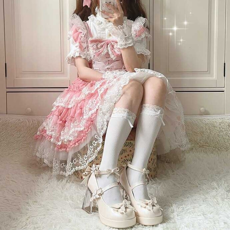 ロリィタパンプス クリアヒール クリスタル butterflyリボン｜SEASONZ