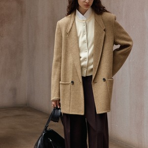 Wool Double-Breasted Oversized  Jacket【2color】  T3591