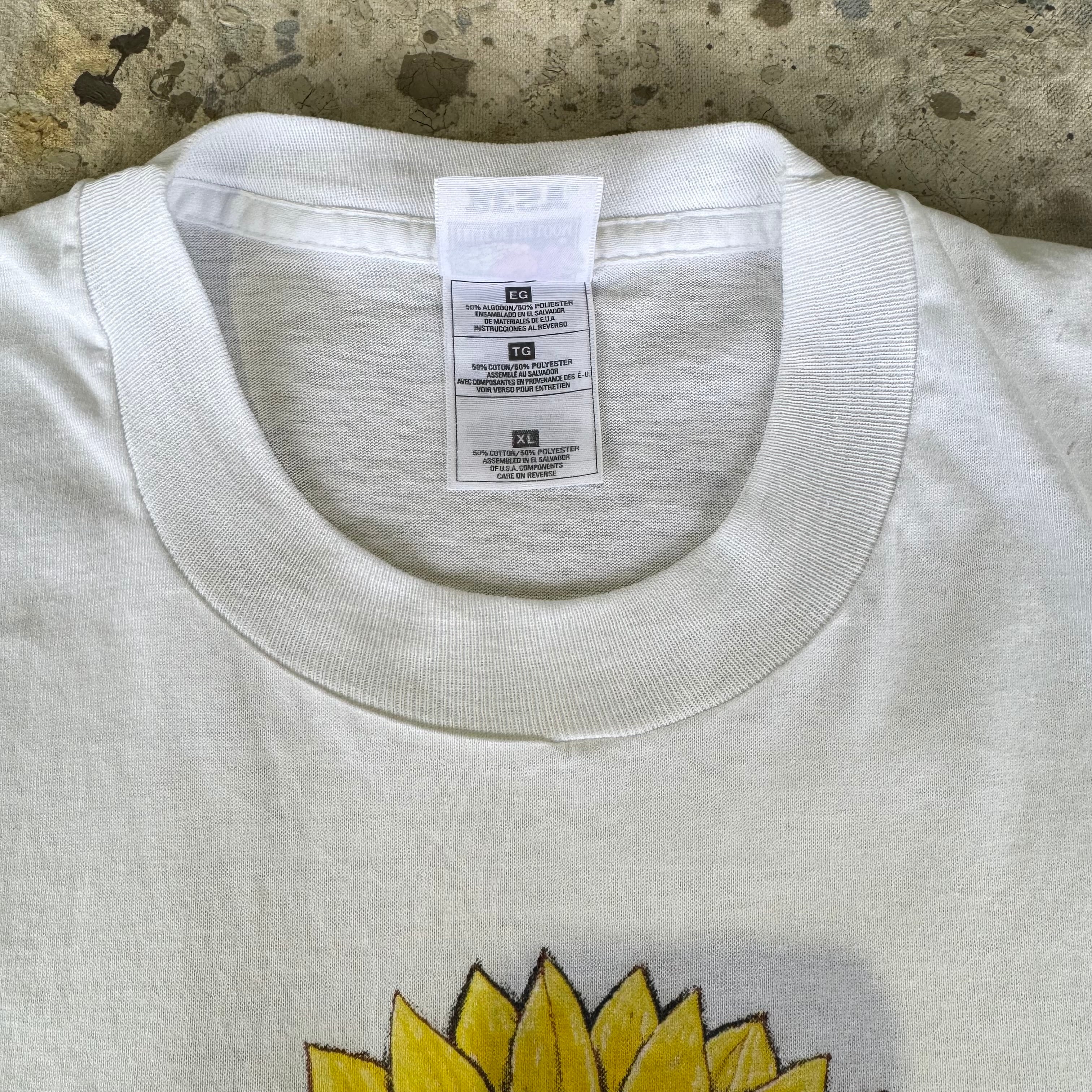 90s ひまわり アートTシャツ ホワイト XL フルーツボディ | 古着屋