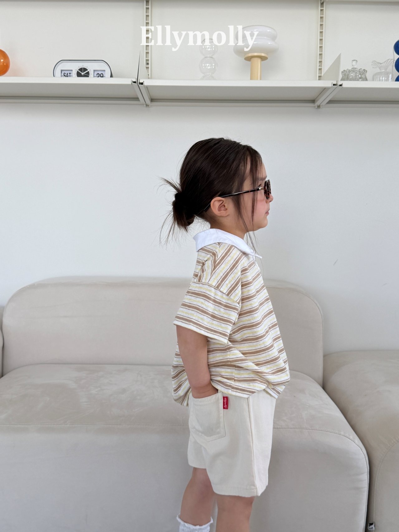 [ELLYMOLLY] Smart Collar Tee / [엘리몰리] 스마트카라티
