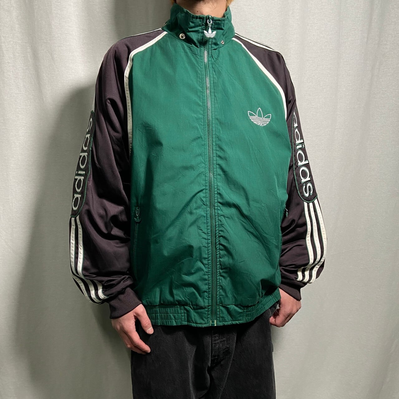 90年代 adidas アディダス トラックジャケット ジャージ×ポリコットン  