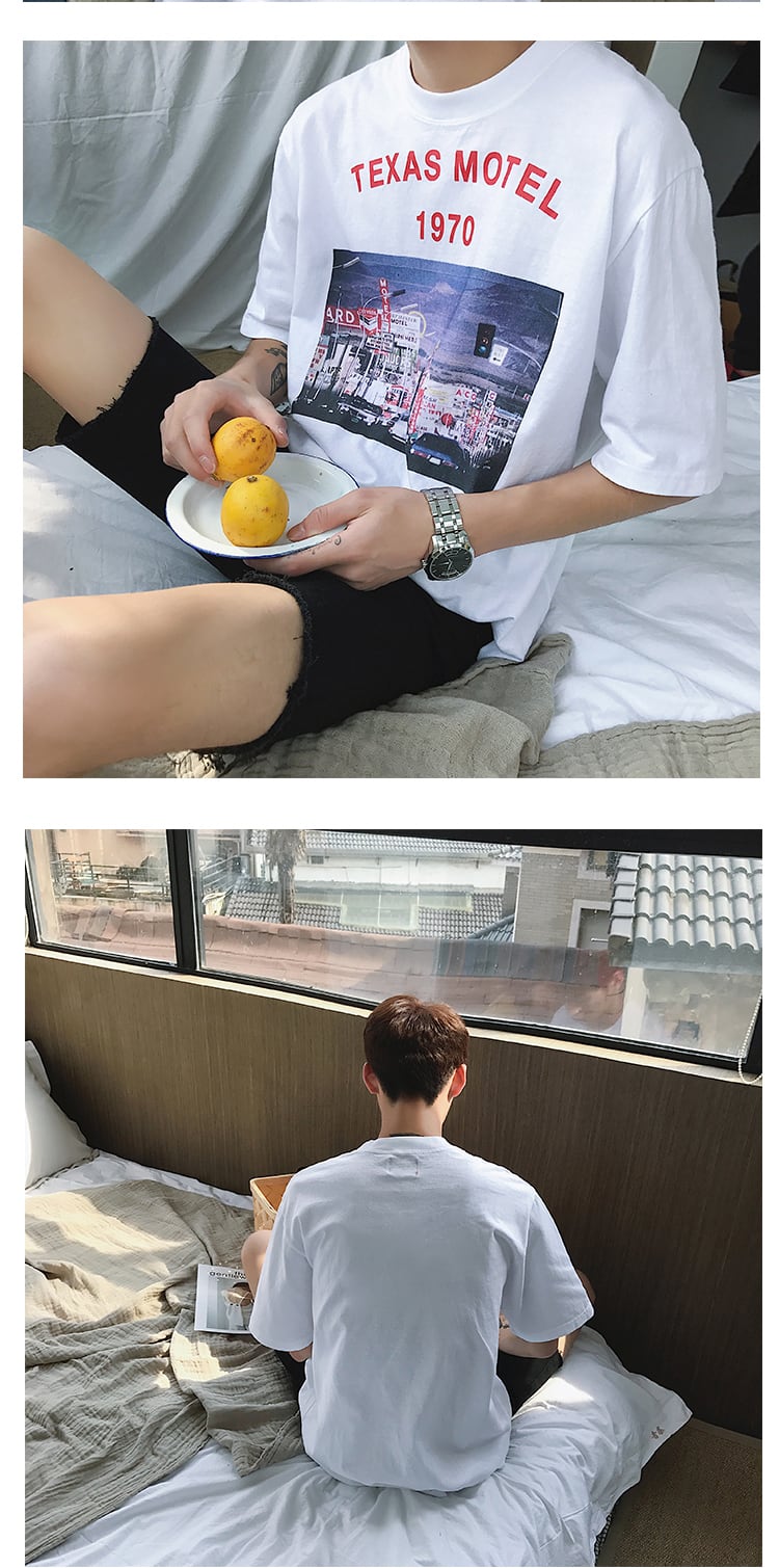 全1色 Tシャツ カットソー プリント カジュアル シンプル