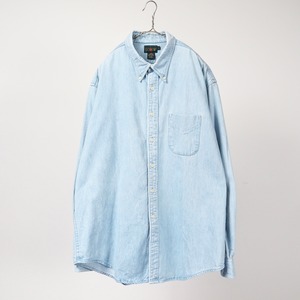J.CREW round pocket denim B.D shirt L /USA製