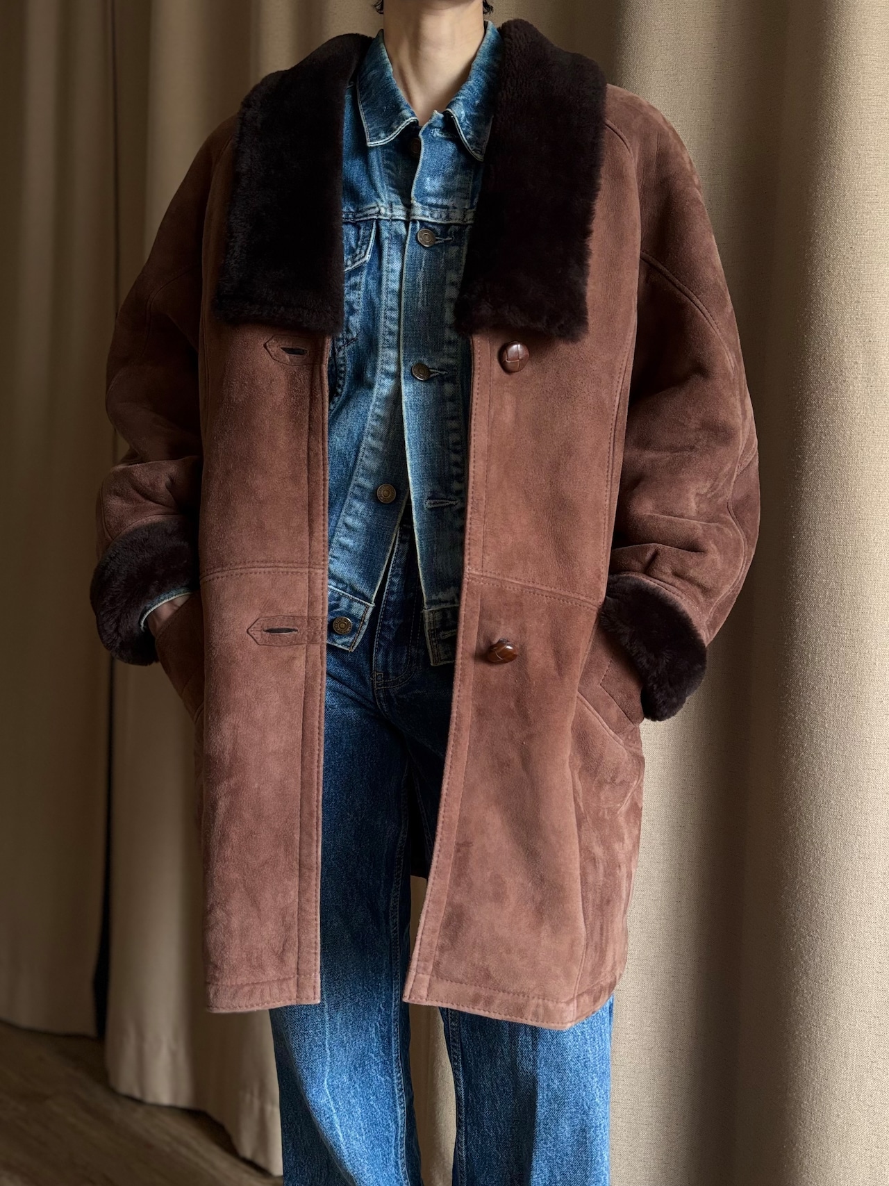 MADE IN SPAIN mouton half coat-5144-1