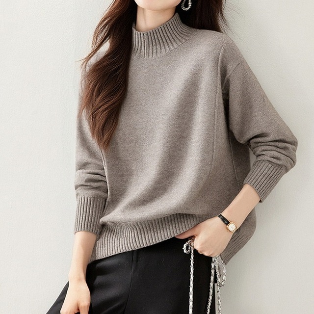 リブハイネックニットプルオーバー Me1619