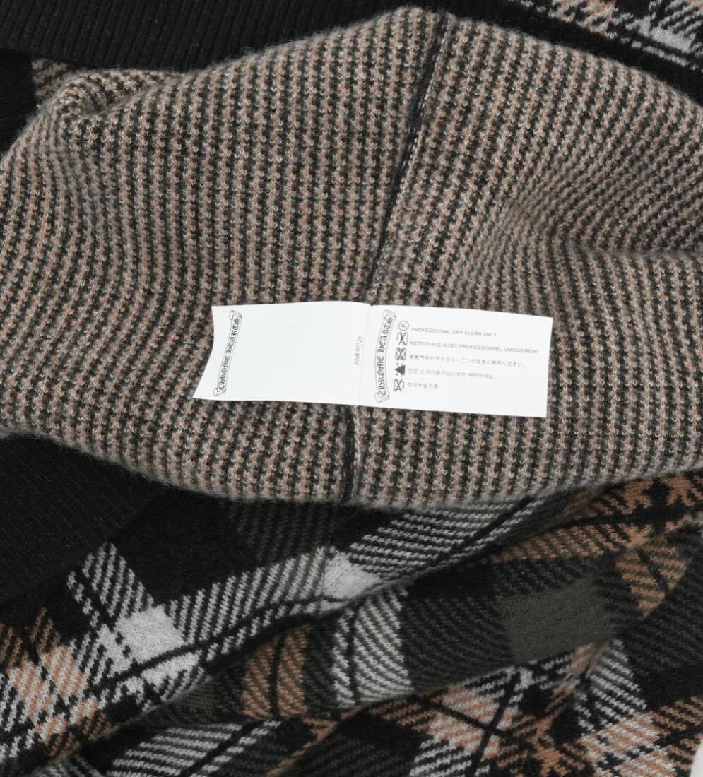 CHROME HEARTS クロムハーツ カシミア チェック柄 Vネック セーター