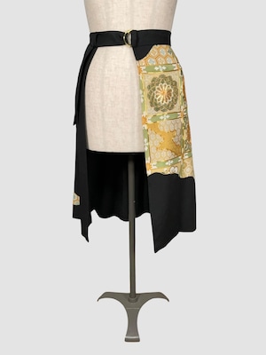 着物重ねスカート(黒留袖より制作) Kimono Overlay Skirt (Made of Kurotomesode-Kimono)