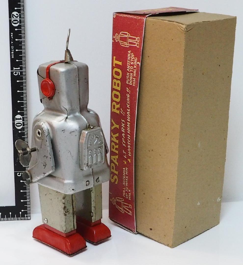KO【スパーキーロボット 塗装無】ブリキ製ロボット TIN TOY 箱はコピー | merci