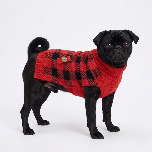 Dog wear  -Checkered sweater-　　t-item-0645