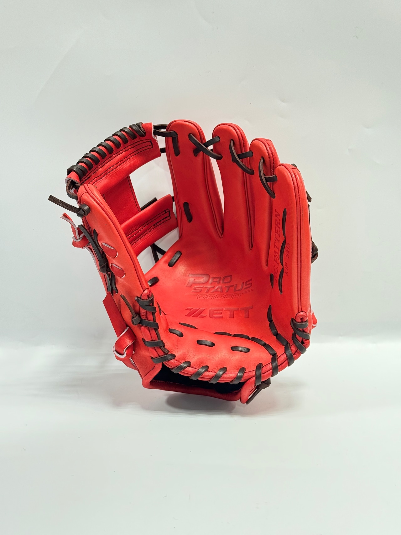 ZETT PROSTATUSーゼットプロステイタス michii supreme order 硬式グローブ ゼットミチイオリジナルグラブ 右投げ用 296型 5mm大(今宮健太選手モデル) ディープオレンジ×ブラウン 92・画像7
