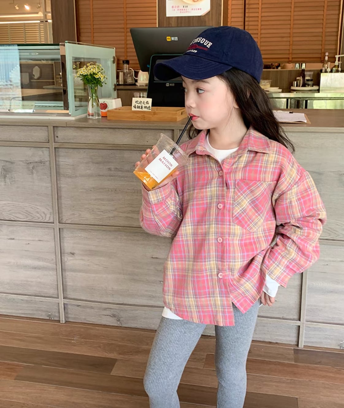 yori コットン刺繍カラーニットホワイト