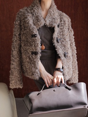 short fur duffle coat.1161