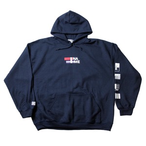 INAME × GILDAN logo artwork hoodie (Navy)