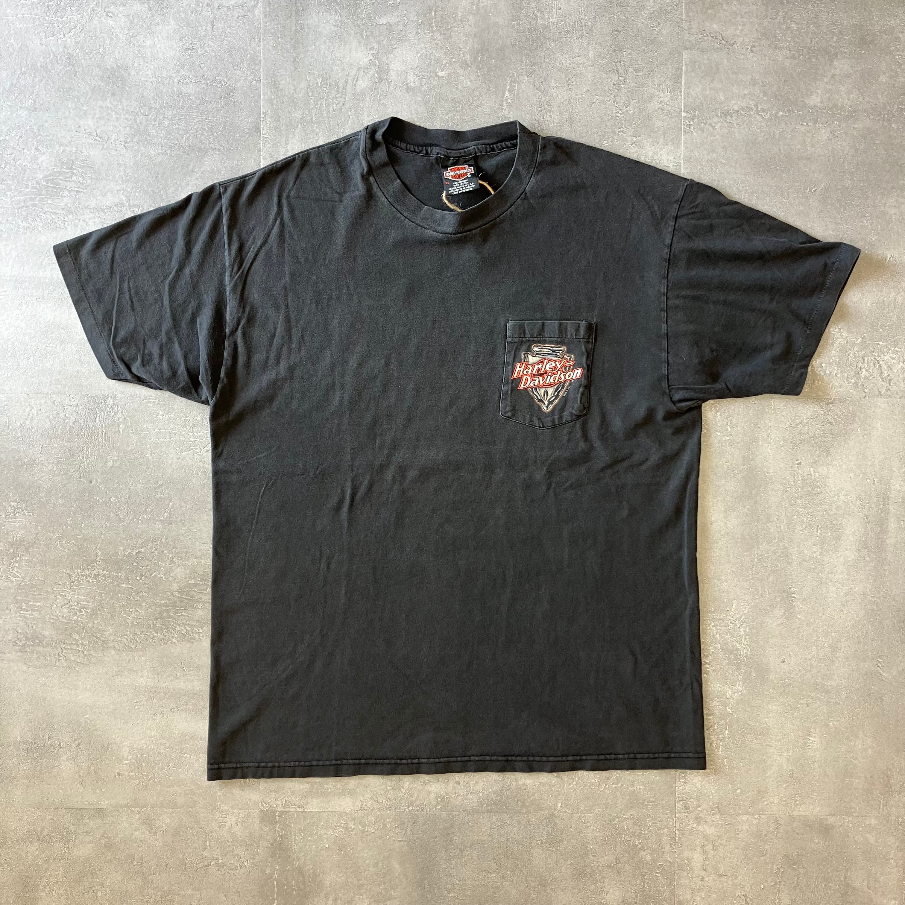 Harley-Davidson ハーレーダビッドソン 90s ポケットTee ブラック 両面プリント XL No.2227