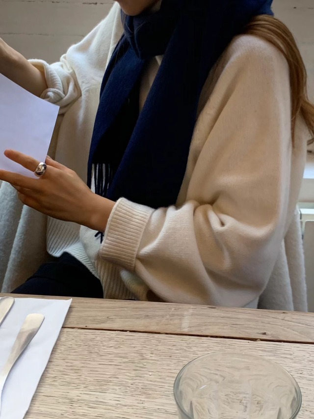 (予約) ounce / Cash raglan turtleneck knit 3color