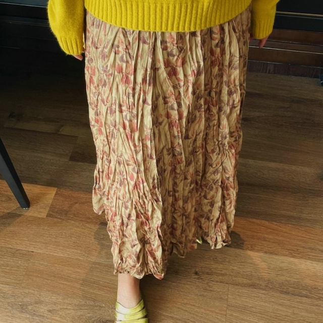 小花柄 ロング丈 フレアスカート 00597