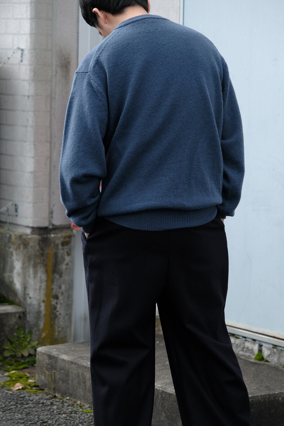 バトナー(BATONER) メンズ/BLUEFACE CREW NECK/GRAY BLUEカラー