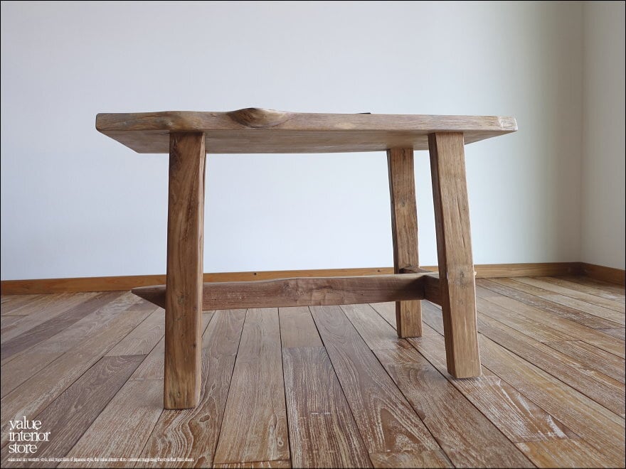 オールドチーク無垢材ベンチ UF14 長椅子 古材家具 一枚板 総無垢