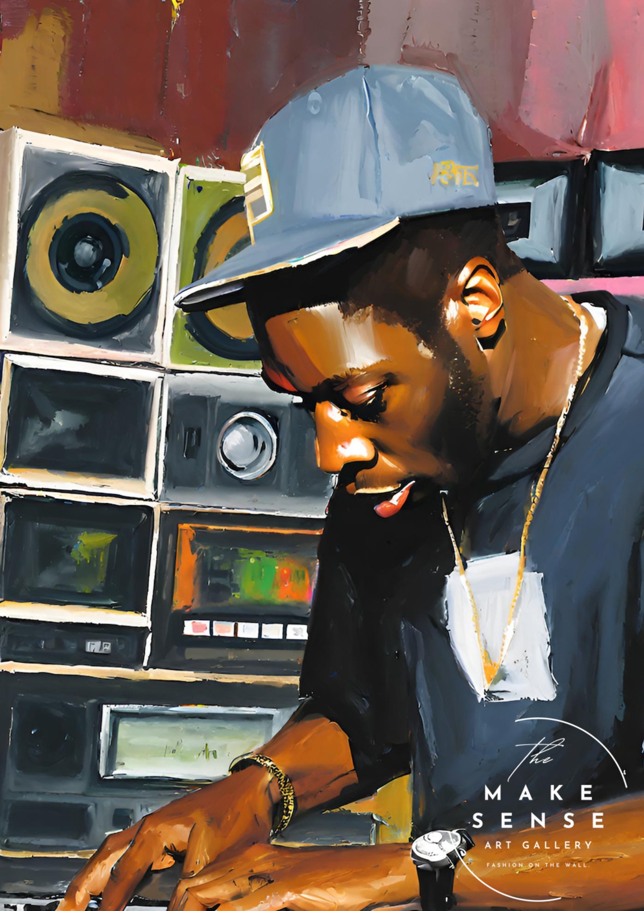 Golden Beatmaker｜ヒップホップを愛する全ての人へ｜音を創る瞬間を描いたモダンアートポスター Make SenseA3ポスター