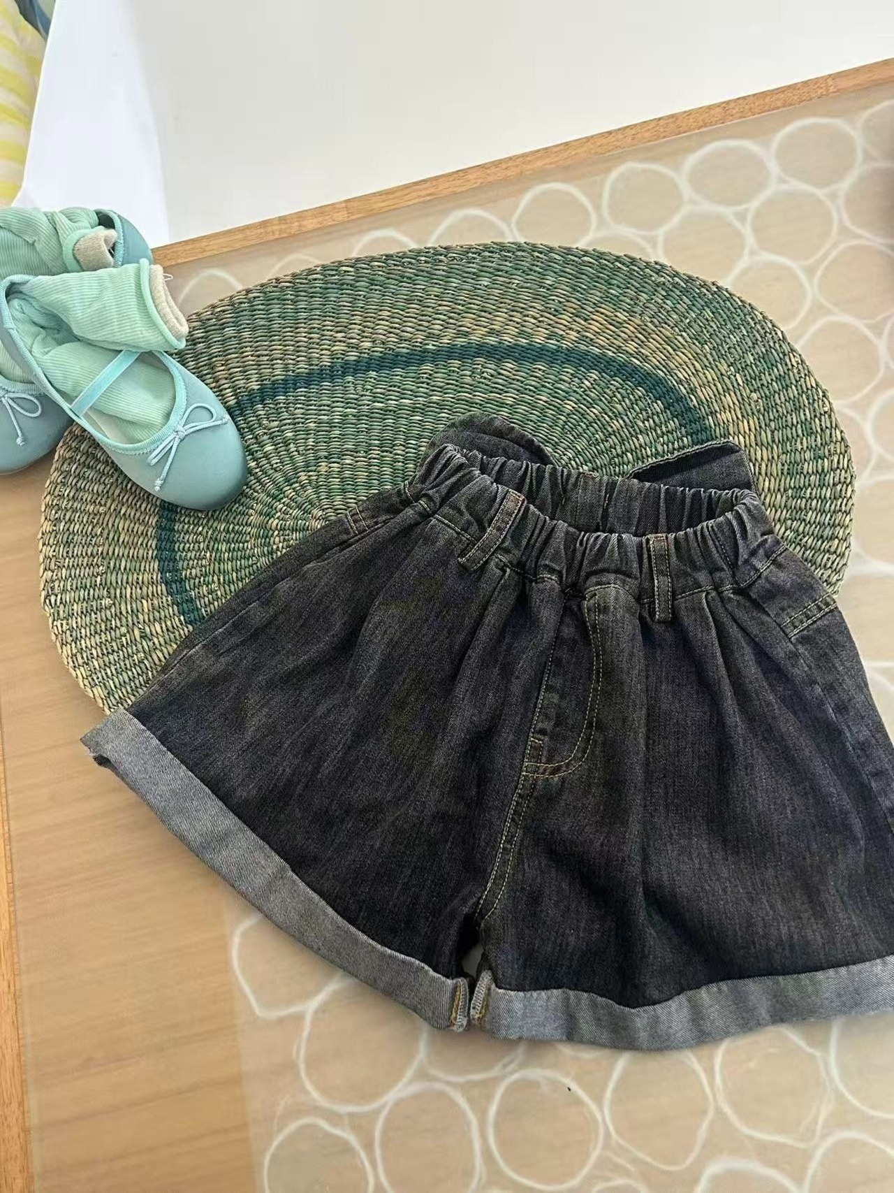 [aiai] Back Ribbon Denim Shorts / [아이아이] 뒷리본데님숏팬츠