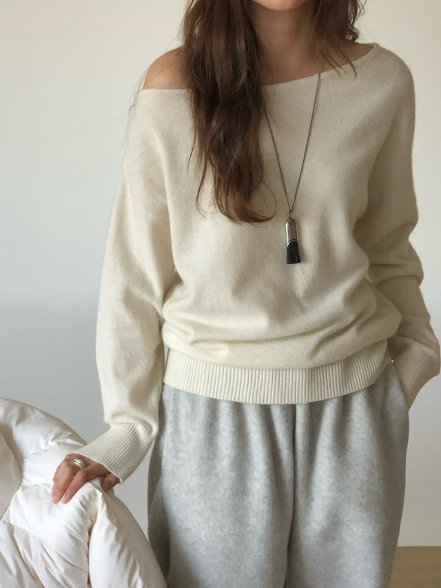 (予約) verveine / Siena fox unbalance knit 3color