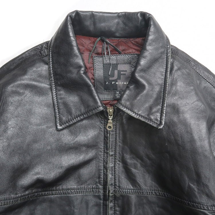 古着 J. Ferrar レザージャケット ブルゾン ブラック 表記：M