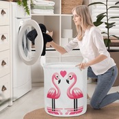 Round Laundry Basket Heart 4374