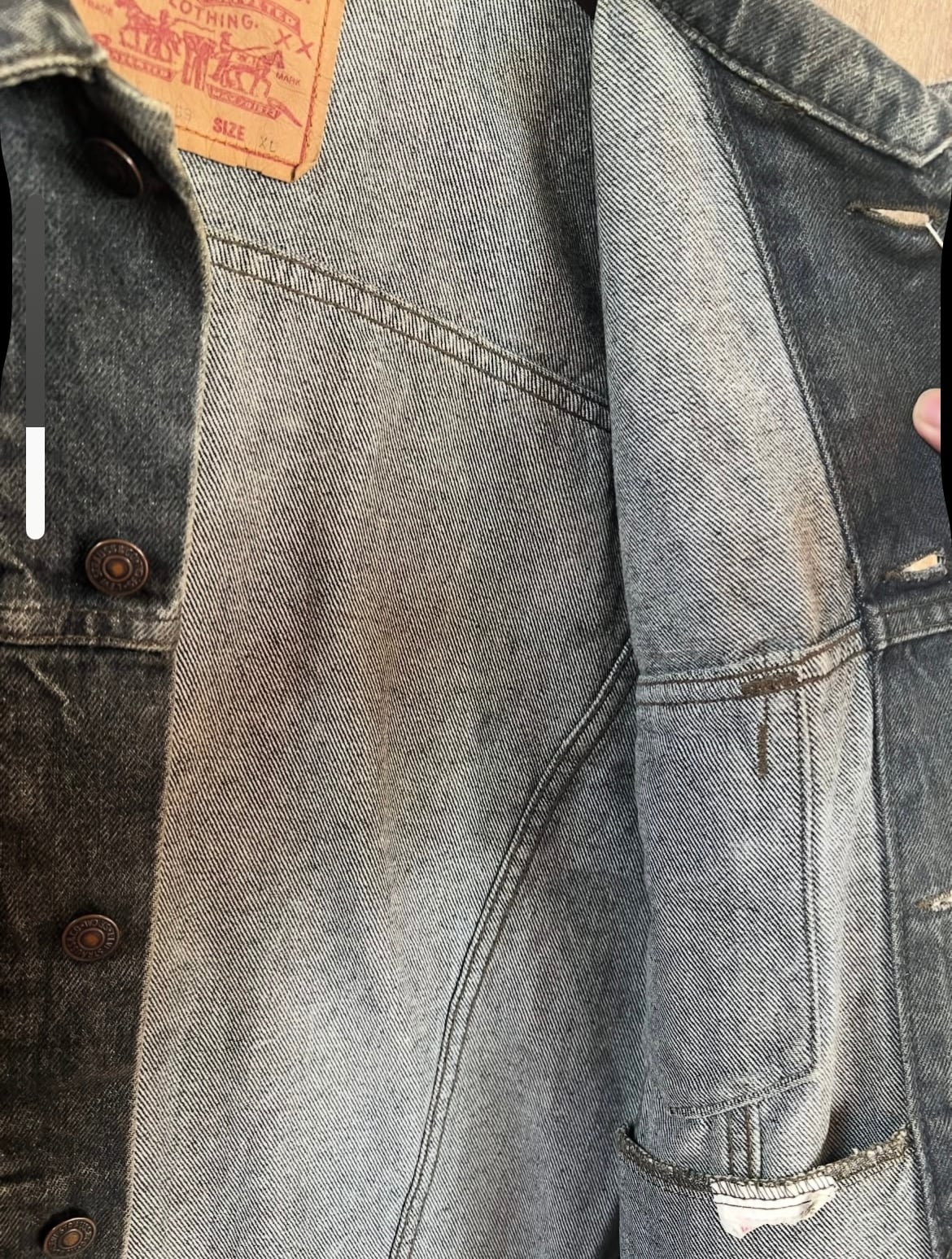 90's Levi's 先染め 70503-0259 black denim tracker jacket 【XL