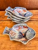 【林九郎窯】5枚セット　波佐見焼　染錦波兎魚型　小皿　新品・未使用品