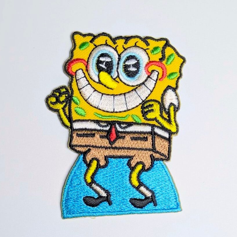 送料無料! ★刺繍アイロンワッペン★【 スポンジボブ ( SpongeBob SquarePants ) 】 〚アメリカン雑貨 アメトイ〛