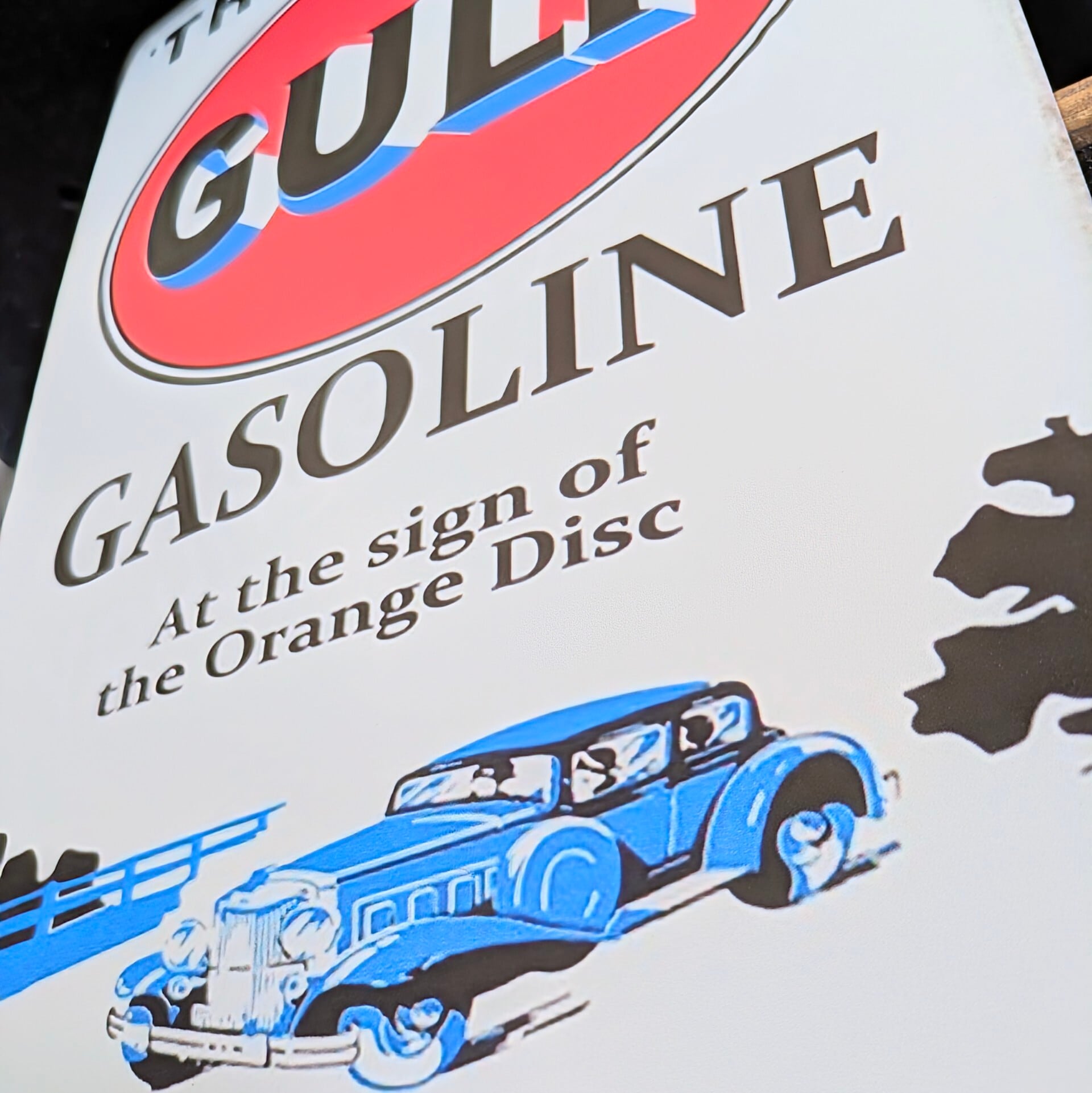送料無料！ちょうどいいブリキ看板 【 Gulf Oil（ガルフオイル）】石油