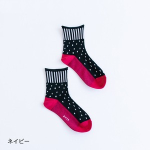 プリット prit ストライプ×ラフドットソックス(P01362)全3色【ネコポス可】