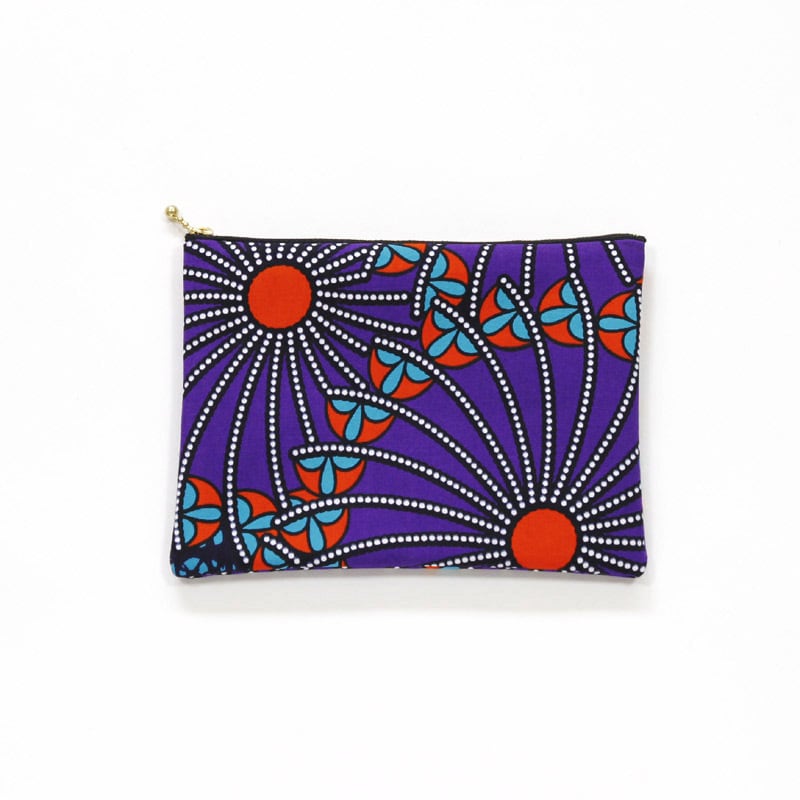 アフリカ布のフラットポーチ｜アフリカンプリント | カンガ屋 katikati
