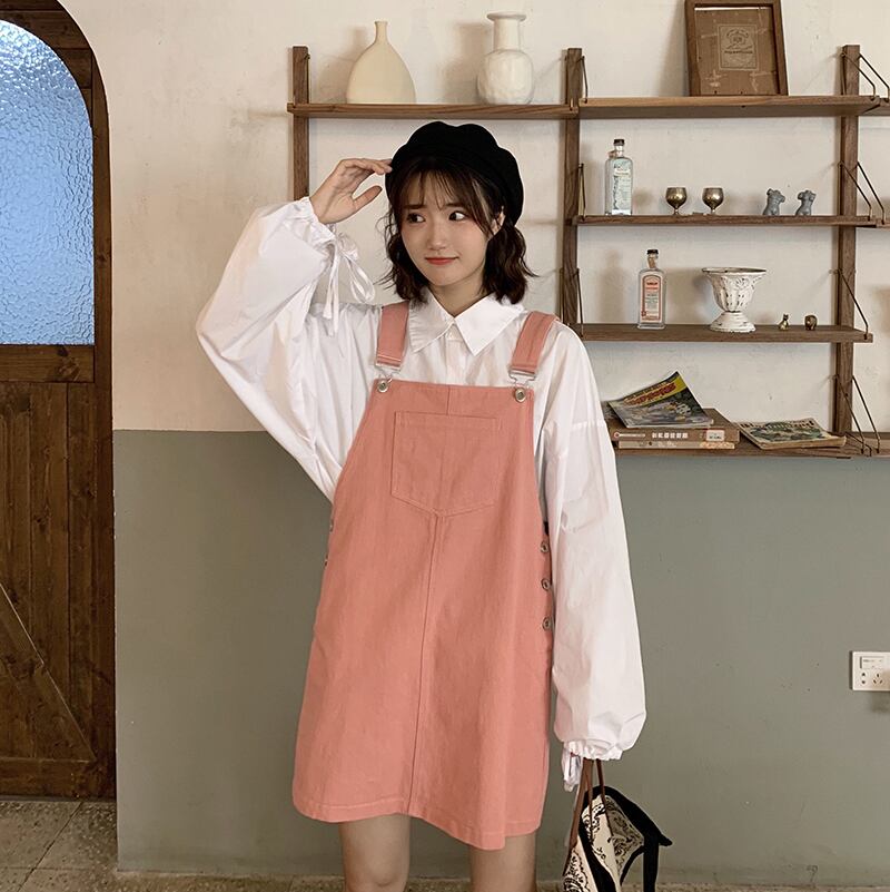 スカート スプリングサマールーズオーバーオール ショートドレス 大人ガーリー スウィート キュート カジュアル 春物 夏物 萌量不足97408324905