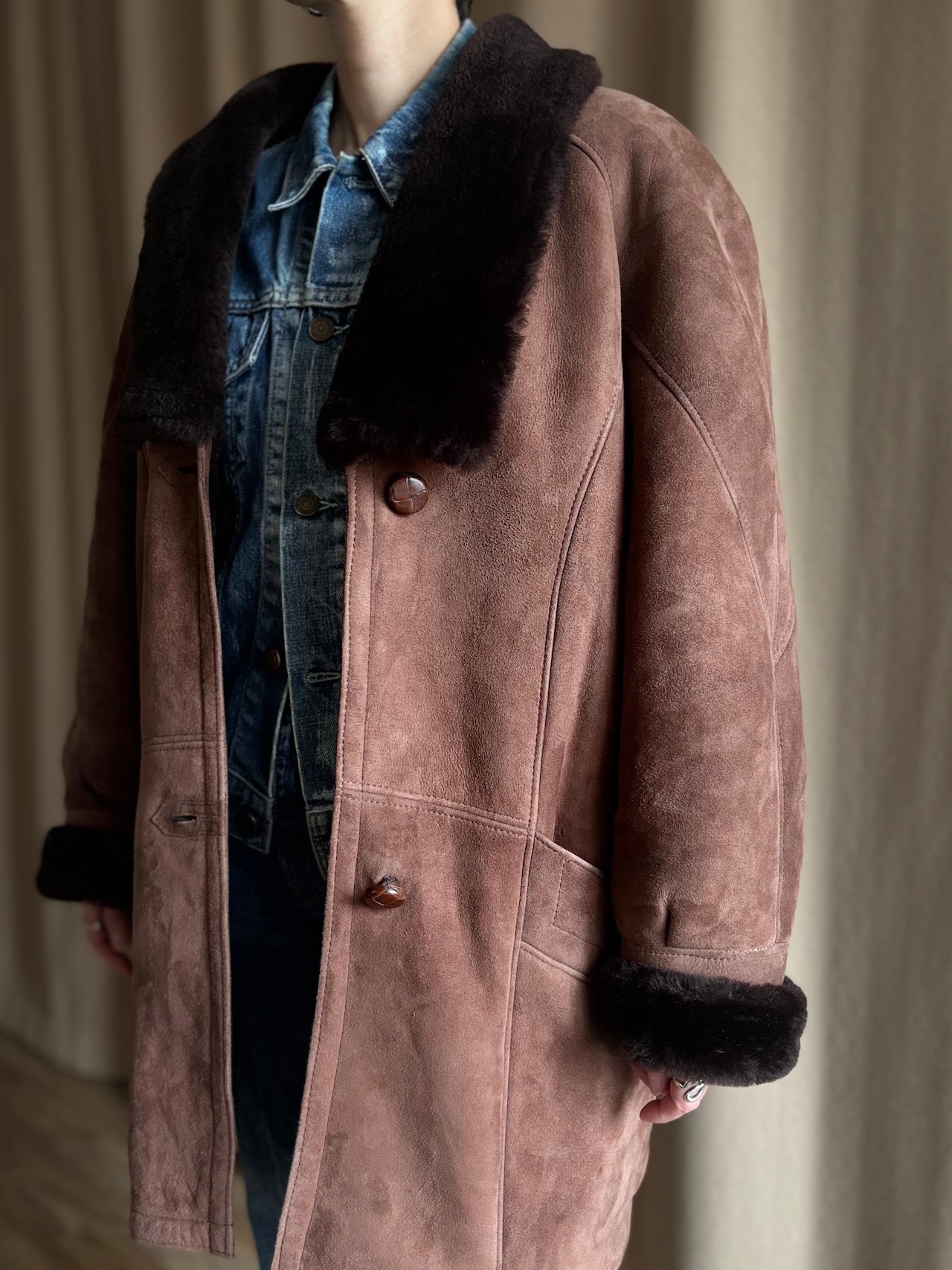 MADE IN SPAIN mouton half coat-5144-1