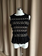 black velour sleeveless tops-5029-10