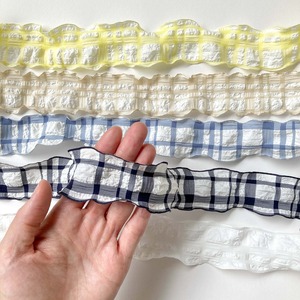 〈再入荷〉チェックのしわしわリボン（50cm〜）