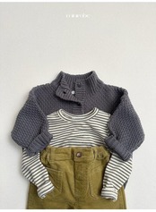 〖取寄〗韓国子供服 / 26winter / minirobe / ワッフルハイネックカーディガン / キッズ *S~XL*