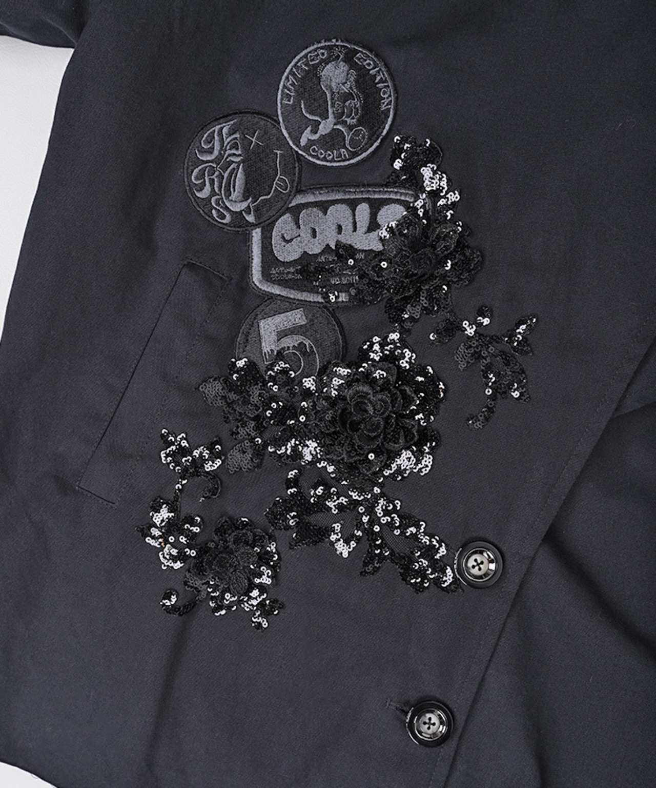 【ATELIER LINE】 ビックカラーフーディージャケット (BLACK)　CQ-48066H