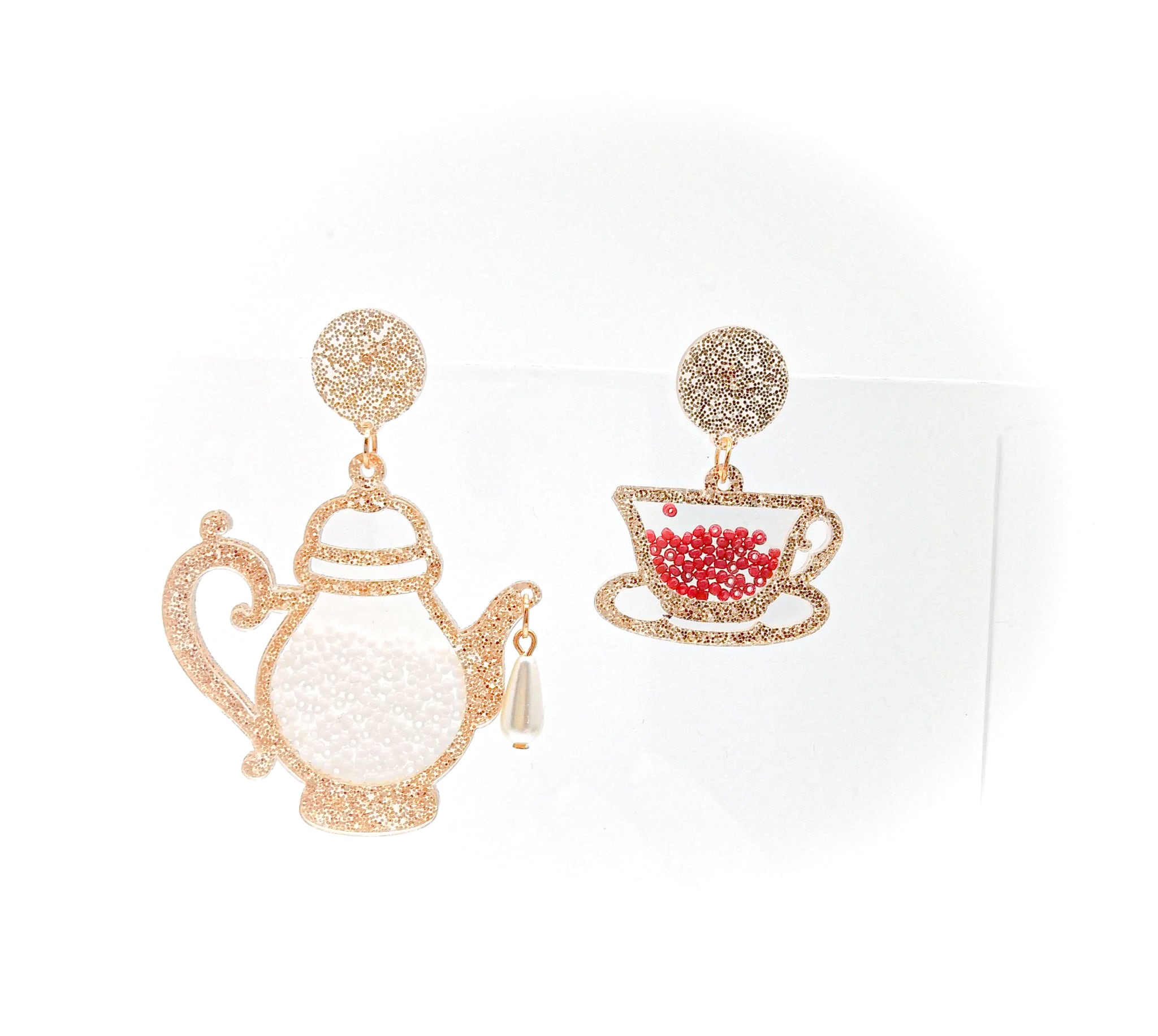 ティーポッド＆カップ お茶会ピアス イヤリング 紅茶 お茶 かわいい