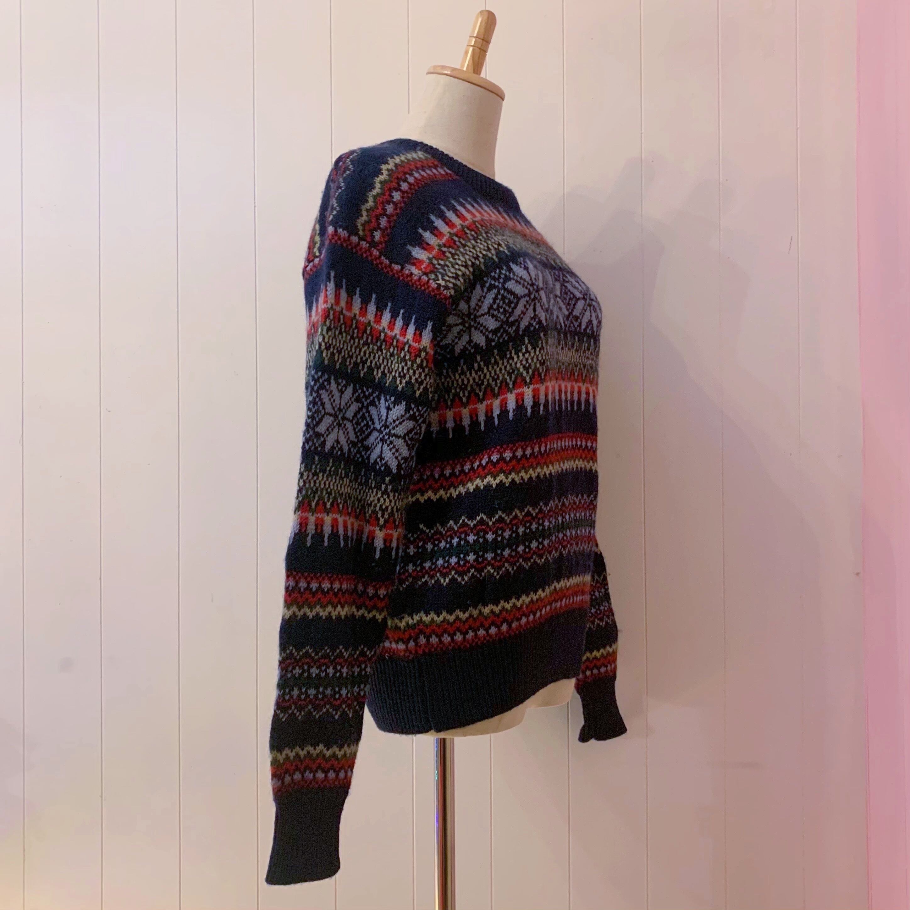 blue snow crystal nordic sweater