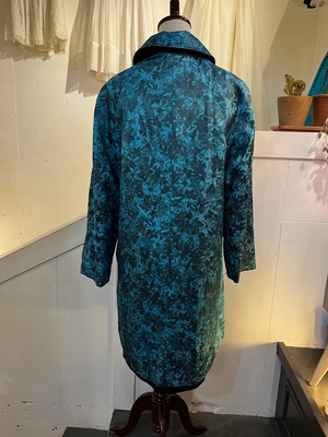 50's reversible blue flower print spring coat
