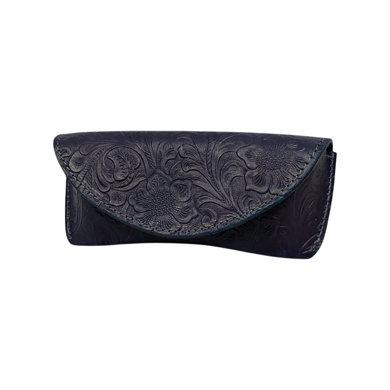 【美品】ロロピアーナ／ブラックサングラス／ケース・非売品の扇子付き Re-ACT / Indigo Flower Glasses Case - 藍染レザー(フラワー) グラス