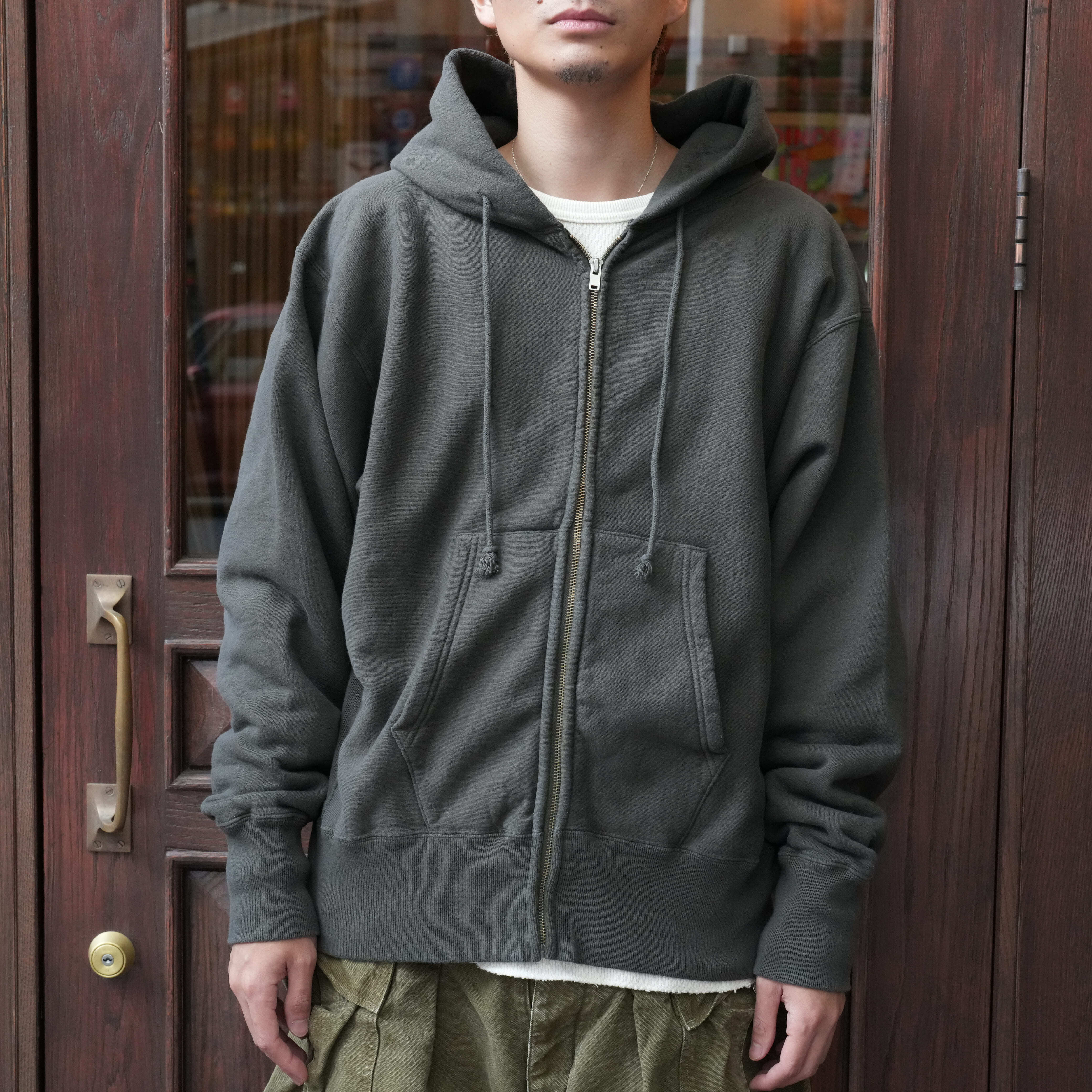 KAPTAIN SUNSHINE(キャプテンサンシャイン) 25AW "Front Zipper Hoody" -FADE BLACK-