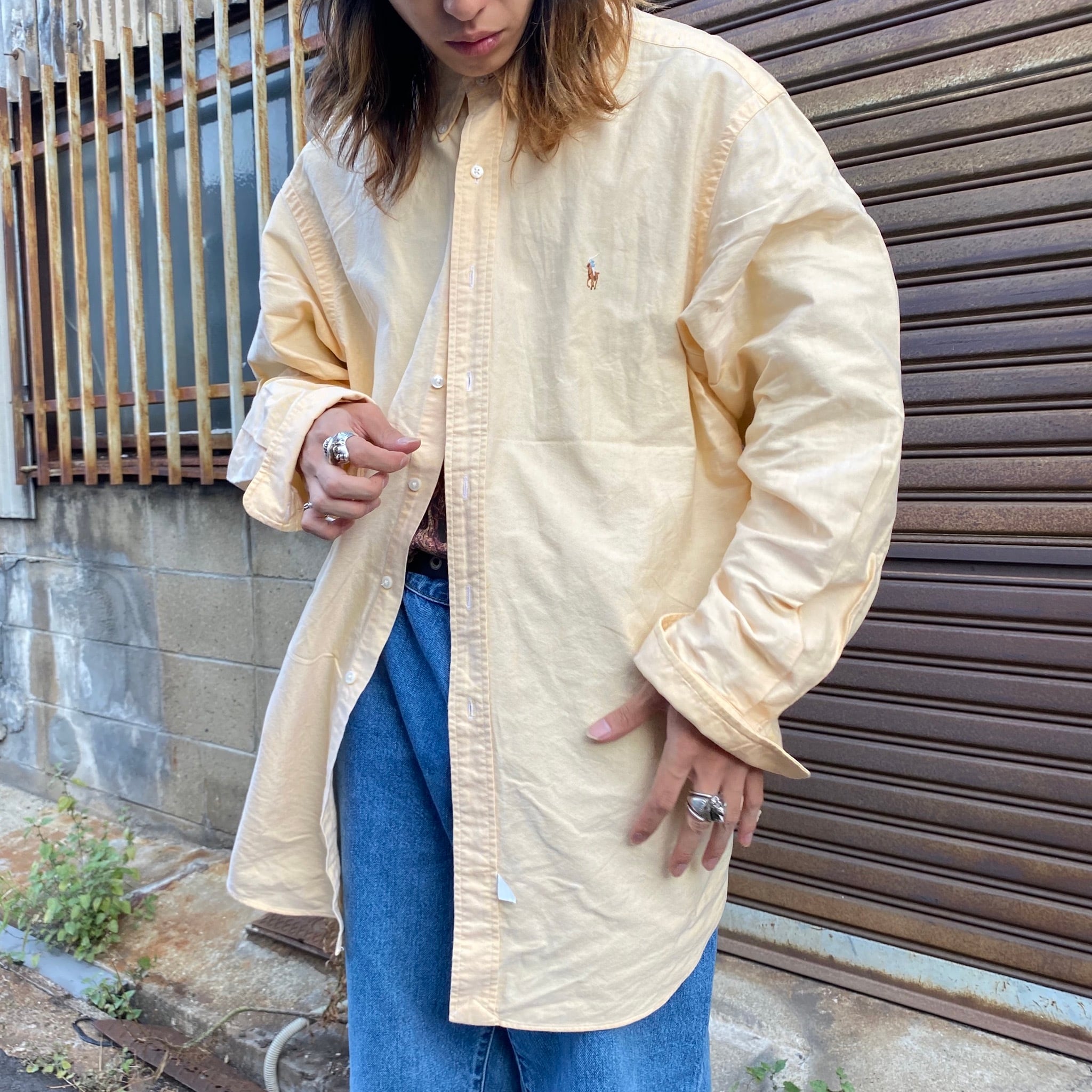 Ralph Lauren ラルフローレン 長袖 無地 ボタンダウンシャツ B.Dシャツ 