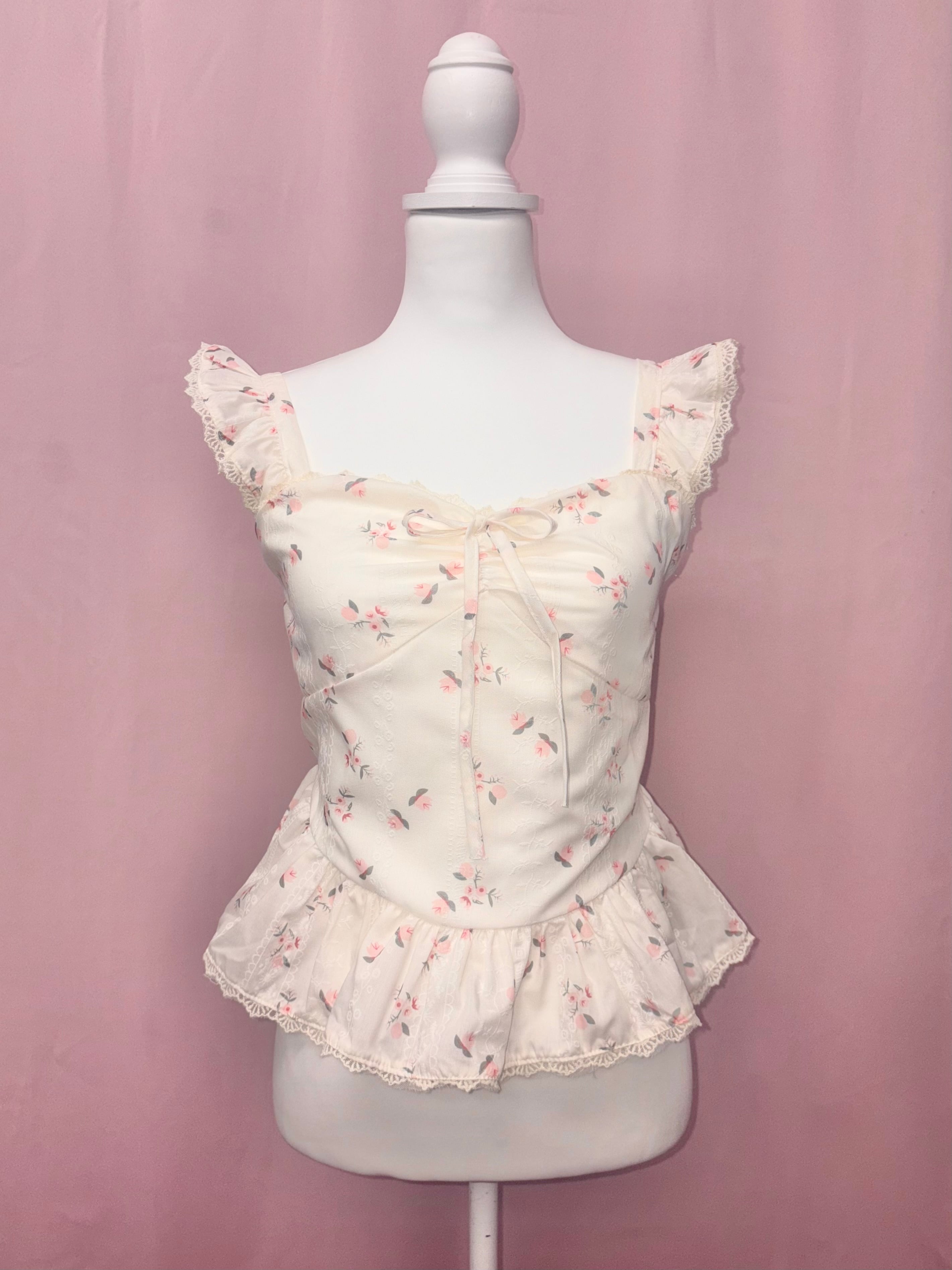 tiny flower frill cami