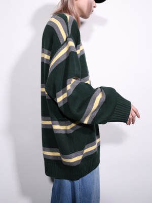 "TOMMY HILFIGER" good coloring border cotton knit