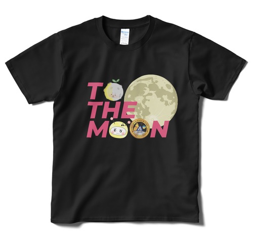 ASTRAX月面シティ・オリジナルTシャツ(黒・ToTheMoon)