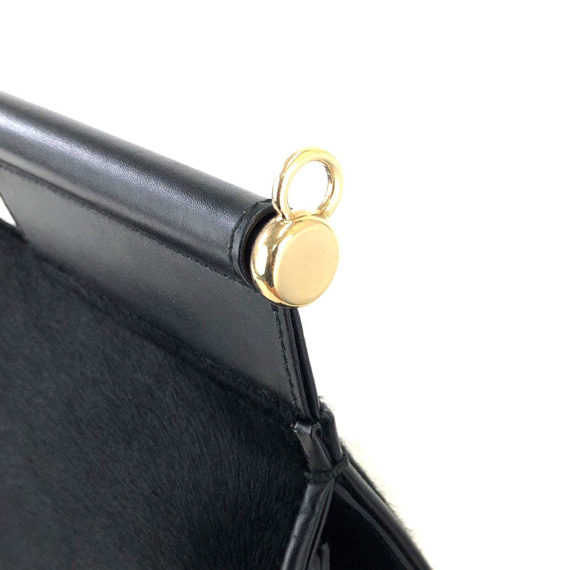GUCCI グッチ ロゴ ハラコ メタルハンドル フラップ 2WAY ハンドバッグ